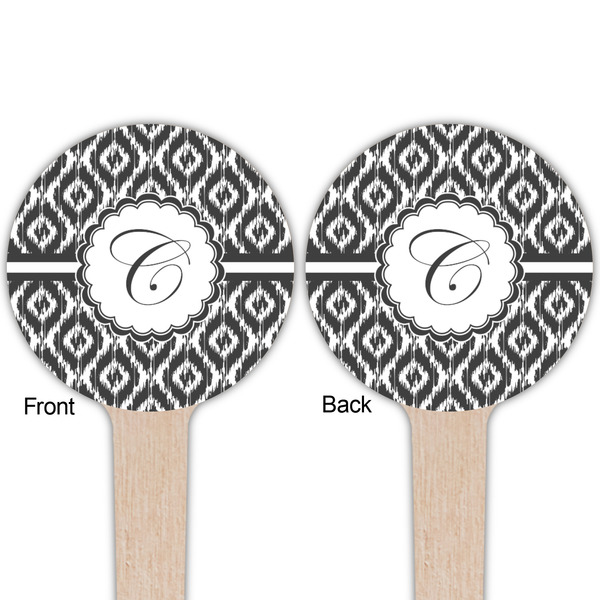 Ikat Wooden 4" Food Pick - Round - Double Sided - Front & Back