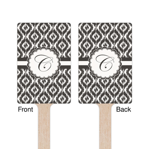 Ikat Wooden 6.25" Stir Stick - Rectangular - Double Sided - Front & Back