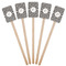 Ikat Wooden 6.25" Stir Stick - Rectangular - Fan View