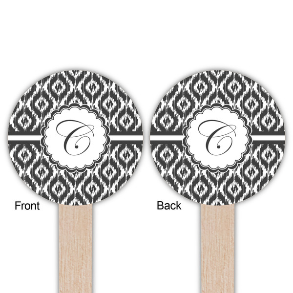 Ikat Wooden 6" Food Pick - Round - Double Sided - Front & Back
