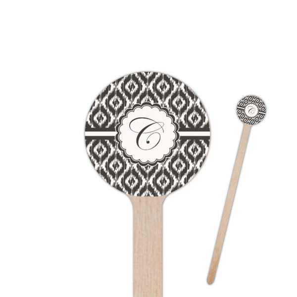 Custom Ikat 7.5" Round Wooden Stir Sticks - Double Sided (Personalized)