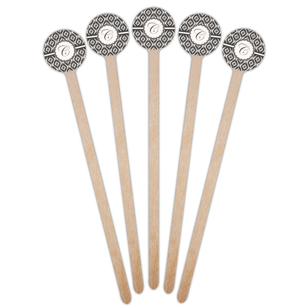 Ikat Wooden 7.5" Stir Stick - Round - Fan View