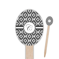 Ikat Oval Wooden Food Picks - Double Sided (Personalized)