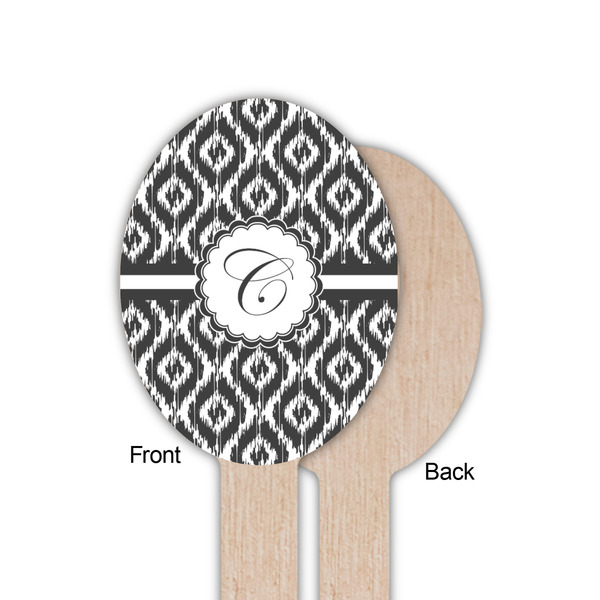 Ikat Wooden Food Pick - Oval - Single Sided - Front & Back