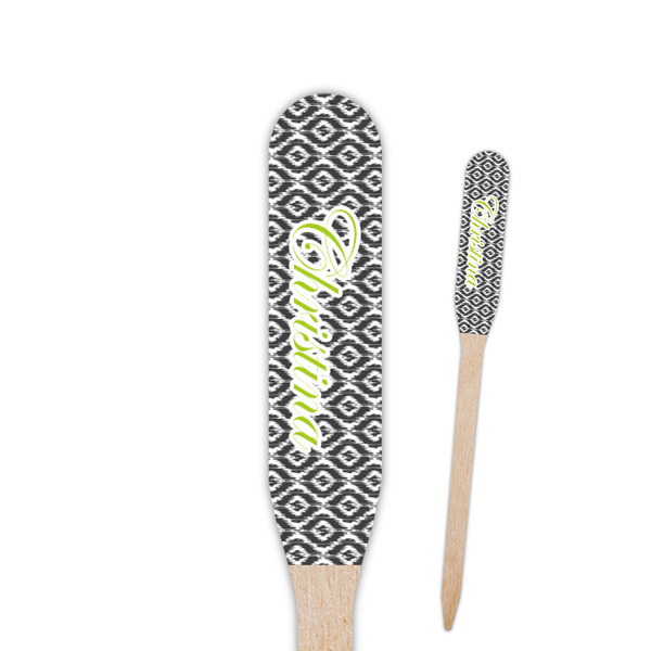 Custom Ikat Paddle Wooden Food Picks - Double Sided (Personalized)