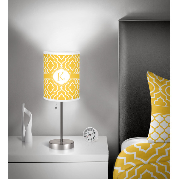 Trellis 7 inch drum lamp shade - in room