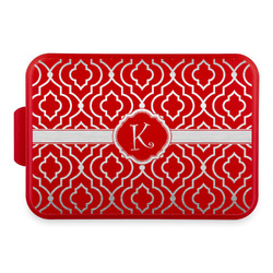 Trellis Aluminum Baking Pan with Red Lid (Personalized)