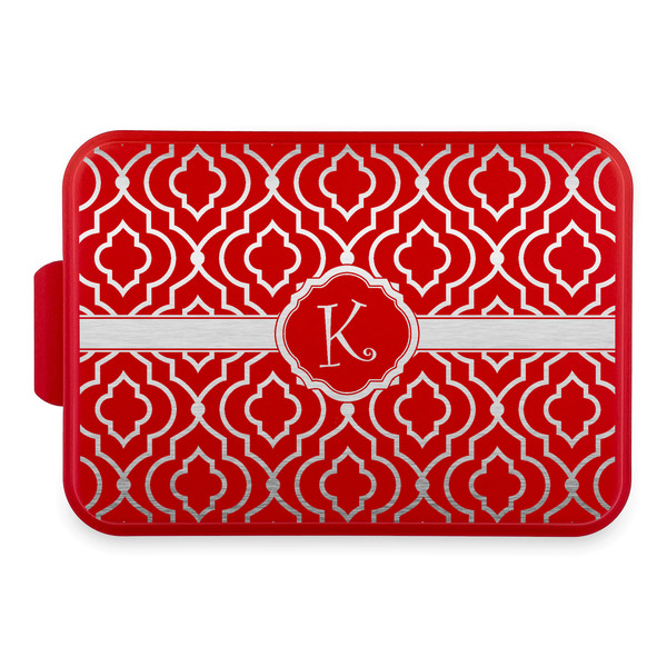 Custom Trellis Aluminum Baking Pan with Red Lid (Personalized)