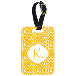 Trellis Metal Luggage Tag w/ Initial