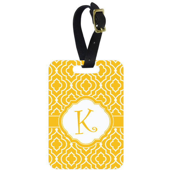 Custom Trellis Metal Luggage Tag w/ Initial