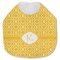 Trellis Jersey Knit Baby Bib w/ Initial