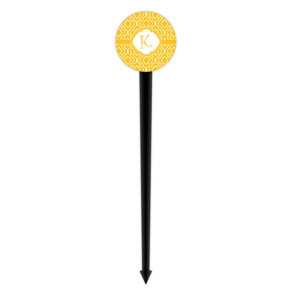 Trellis Black Plastic 4" Food Pick - Round - Single Pick