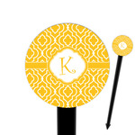 Trellis 6" Round Plastic Food Picks - Black - Double Sided (Personalized)