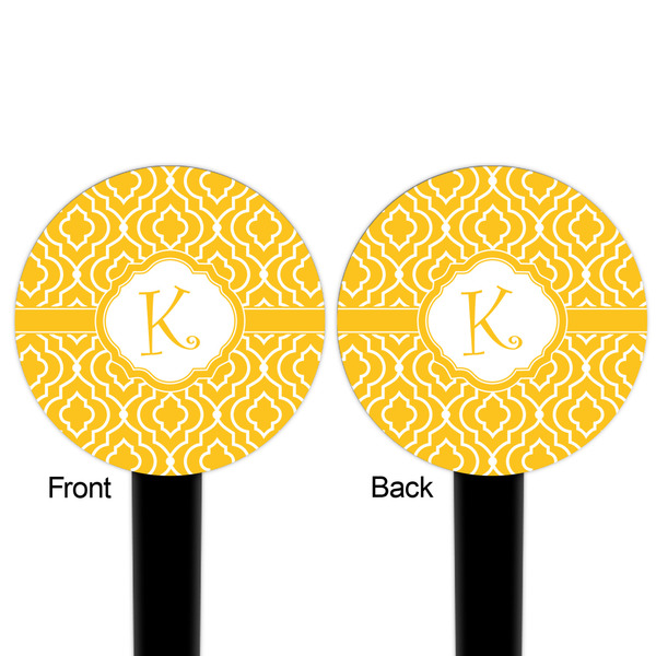 Trellis Black Plastic 6" Food Pick - Round - Double Sided - Front & Back