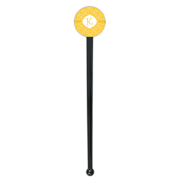 Trellis Black Plastic 7" Stir Stick - Round - Single Stick