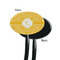 Trellis Black Plastic 7" Stir Stick - Single Sided - Oval - Front & Back