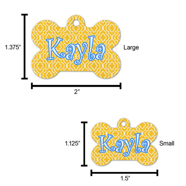 Trellis Bone Shaped Dog ID Tag - Large - Scale