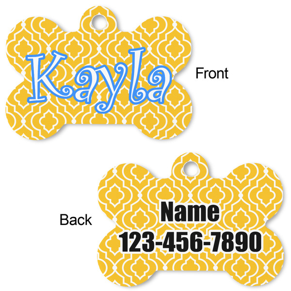 Trellis Bone Shaped Dog Tag - Front & Back