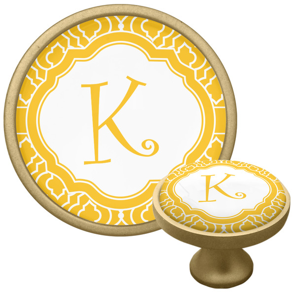 Custom Trellis Cabinet Knob - Gold (Personalized)