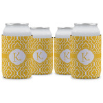Trellis Can Cooler (12 oz) - Set of 4 w/ Initial