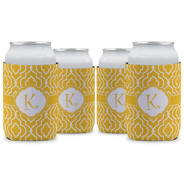 Custom Trellis Can Cooler (12 oz) - Set of 4 w/ Initial