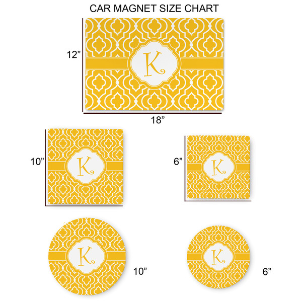 Trellis Car Magnets - SIZE CHART