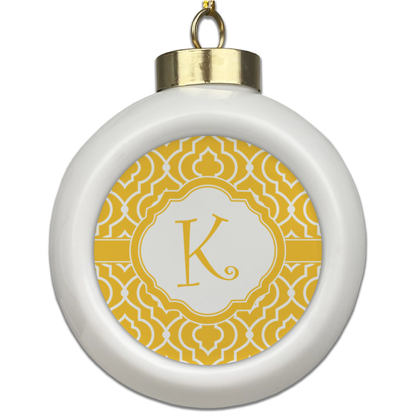 Custom Trellis Ceramic Ball Ornament (Personalized)