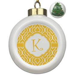 Trellis Ceramic Ball Ornament - Christmas Tree (Personalized)