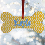 Trellis Ceramic Dog Ornament w/ Initial