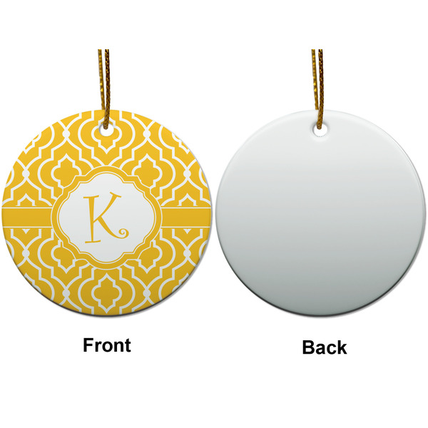 Trellis Ceramic Flat Ornament - Circle Front & Back (APPROVAL)
