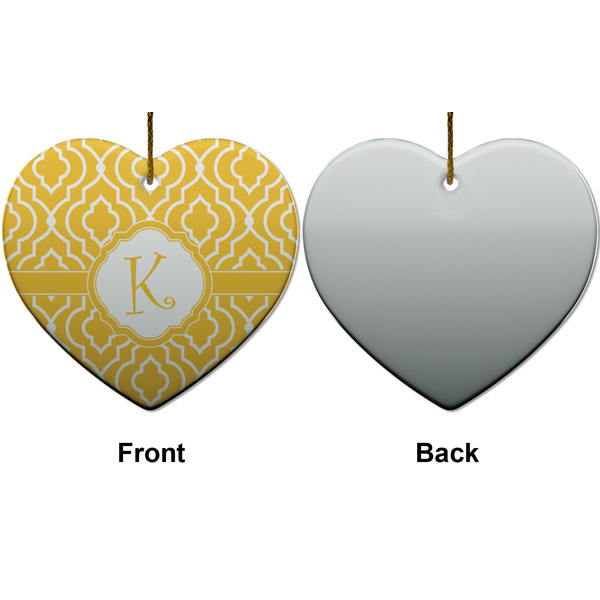 Trellis Ceramic Flat Ornament - Heart Front & Back (APPROVAL)