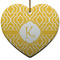 Trellis Ceramic Flat Ornament - Heart (Front)