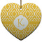 Trellis Heart Ceramic Ornament w/ Initial