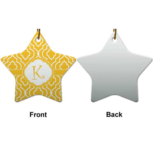 Trellis Ceramic Flat Ornament - Star Front & Back (APPROVAL)