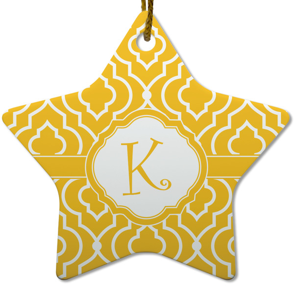 Trellis Ceramic Flat Ornament - Star (Front)