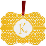 Trellis Metal Frame Ornament - Double Sided w/ Initial