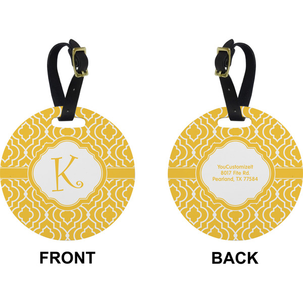 Trellis Circle Luggage Tag (Front + Back)
