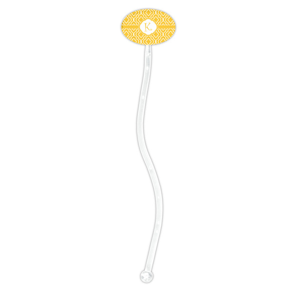 Trellis Clear Plastic 7" Stir Stick - Oval - Single Stick