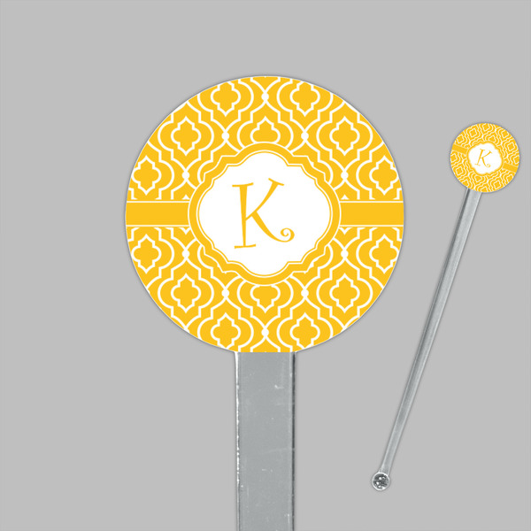 Trellis Clear Plastic 7" Stir Stick - Round - Closeup