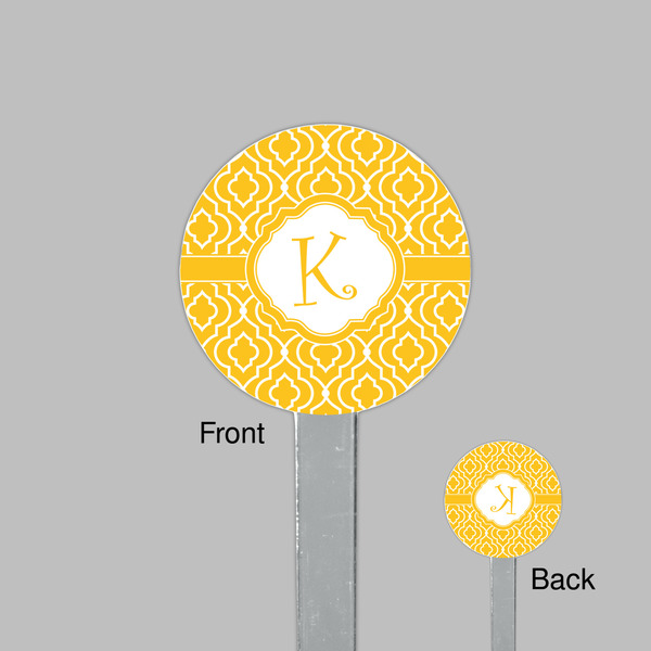 Trellis Clear Plastic 7" Stir Stick - Round - Front & Back