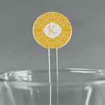 Trellis 5.5" Round Plastic Stir Sticks - Clear (Personalized)