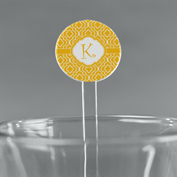 Trellis 5.5" Round Plastic Stir Sticks - Clear (Personalized)