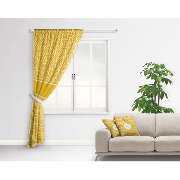 Trellis Curtain With Window and Rod - in Room Matching Pillow