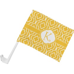 Trellis Car Flag - Small w/ Initial