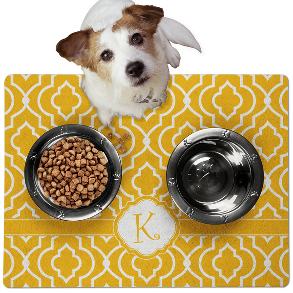 Custom Trellis Dog Food Mat - Medium w/ Initial