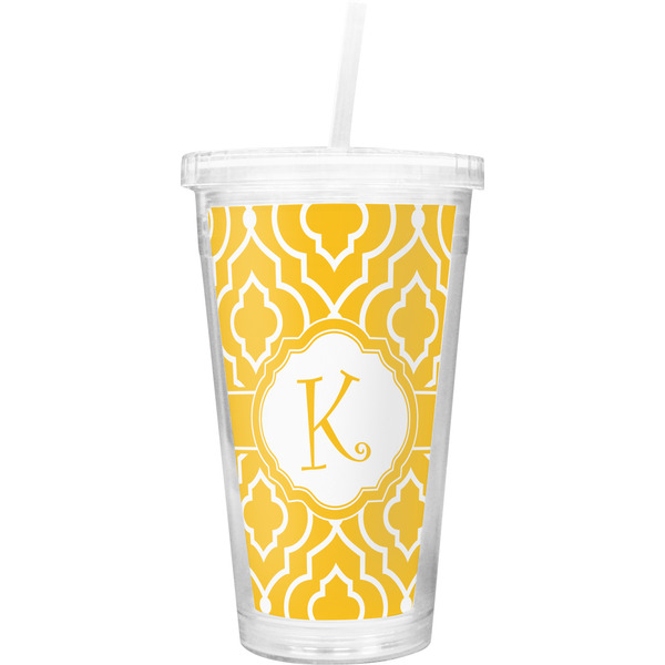 Custom Trellis Double Wall Tumbler with Straw (Personalized)