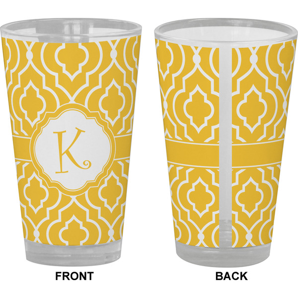 Trellis Pint Glass - Full Color - Front & Back Views