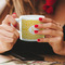 Trellis Espresso Cup - 6oz (Double Shot) LIFESTYLE (Woman hands cropped)