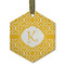 Trellis Frosted Glass Ornament - Hexagon