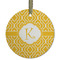 Trellis Frosted Glass Ornament - Round